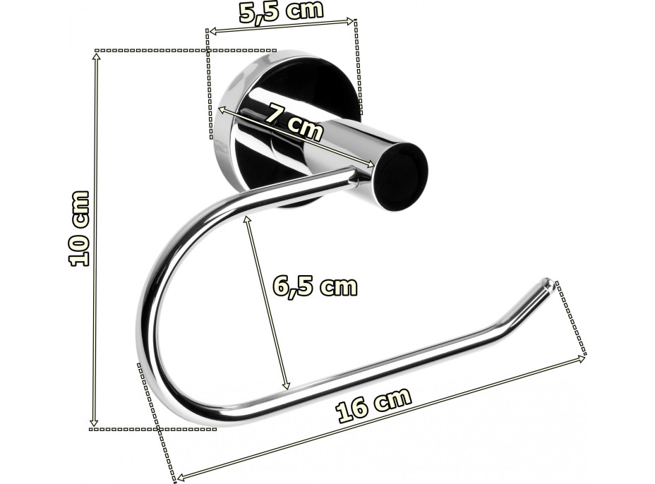 Strieborný držiak toaletného papiera USAR