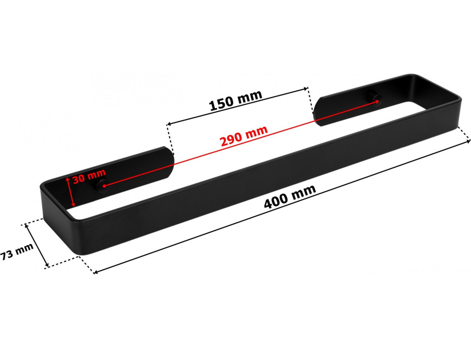 Čierny loftový vešiak Kasos 40 cm