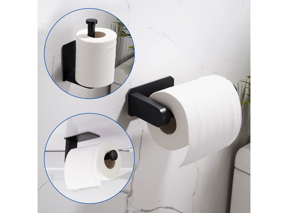 Čierny držiak na toaletný papier CELES