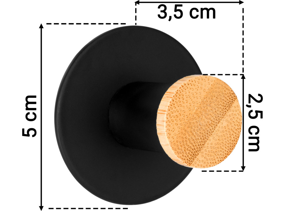 Vešiak na uterák KOVIR - čierny - 2 kusy
