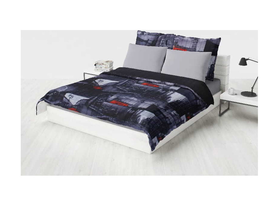 Prikrývka na posteľ VOYAGE London 220x240 cm - šedý/čierny