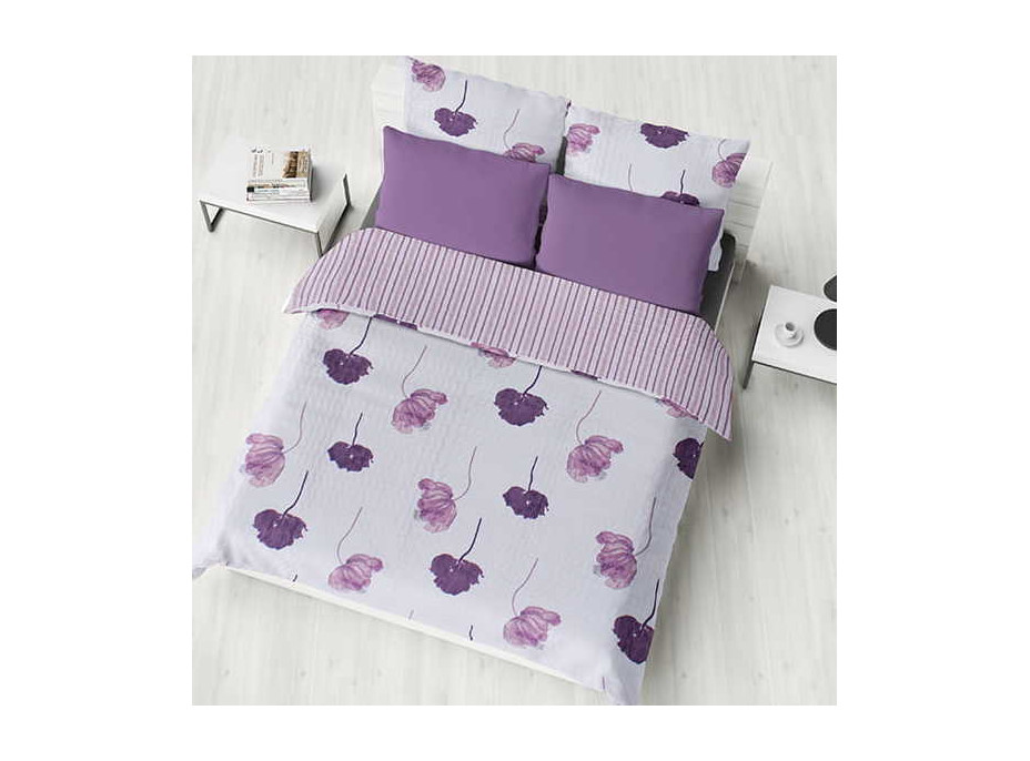 Prikrývka na posteľ ESSENTIALS Florence 220x240 cm - fialový/biely