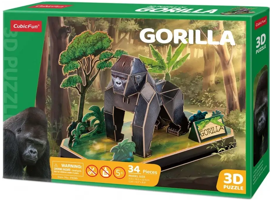 CUBICFUN 3D puzzle Gorila 34 dielikov