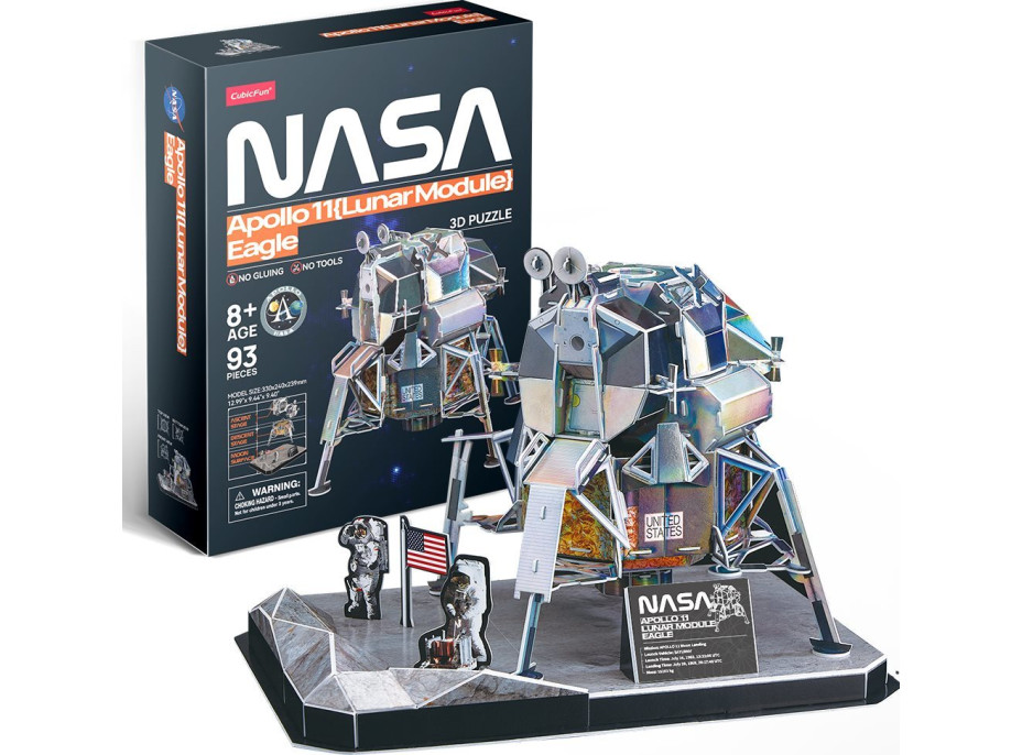 CUBICFUN 3D puzzle NASA: Apolo 11, Lunárny modul Eagle 93 dielikov