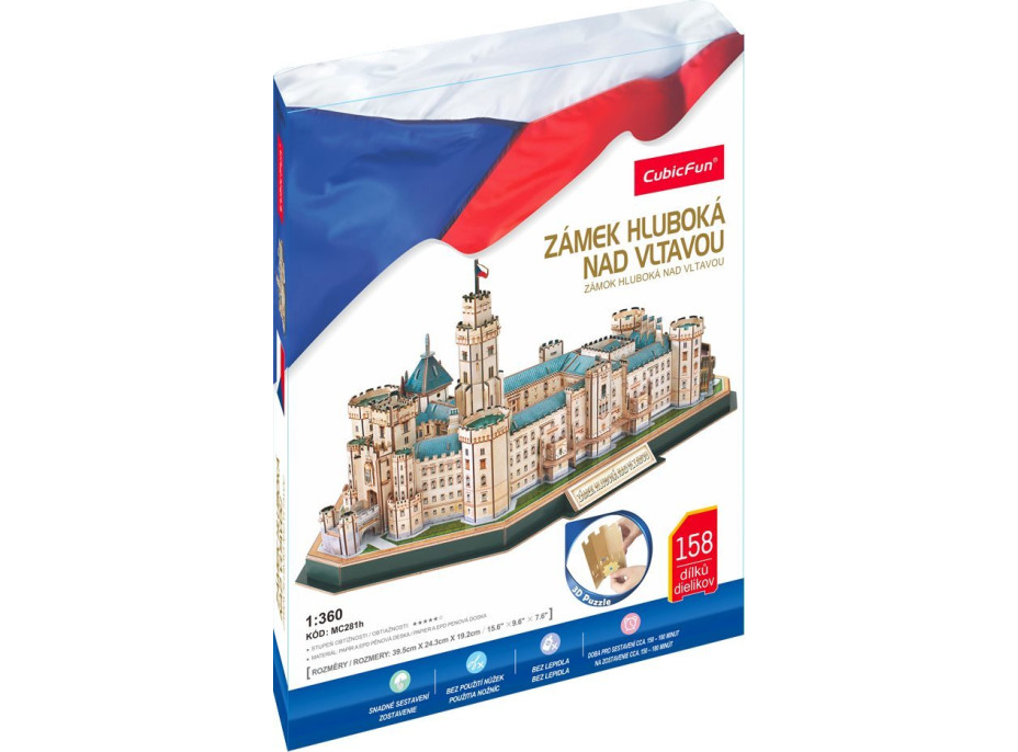CUBICFUN 3D puzzle Zámok Hlboká 158 dielikov