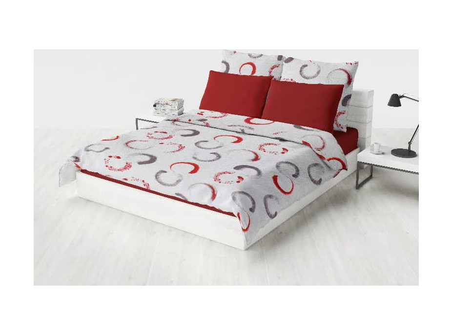 Prikrývka na posteľ NEW ROMANCE 150x200 cm - červená/sivá