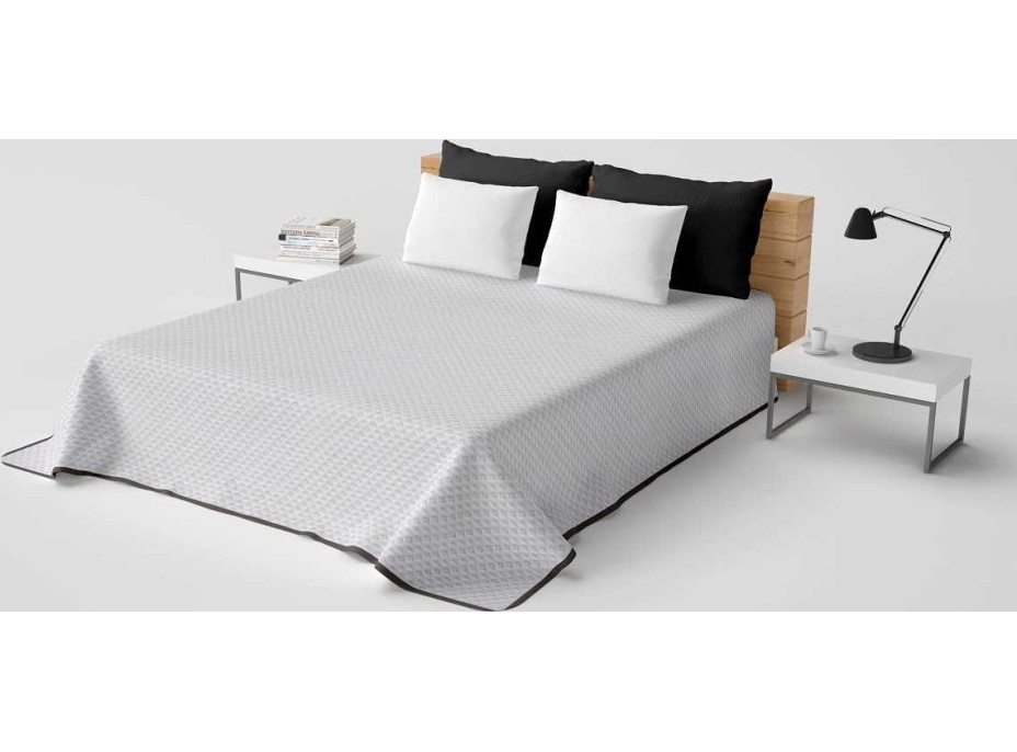 Prikrývka na posteľ LAURINE 150x200 cm - čierny/biely