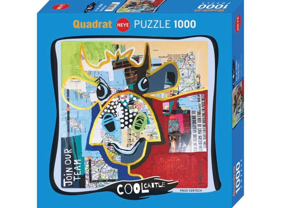 HEYE Štvorcové puzzle Bodkovaná krava 1000 dielikov