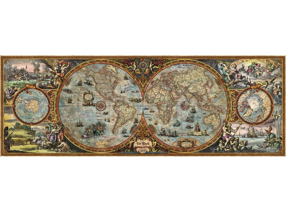 HEYE Panoramatické puzzle Mapa sveta (pologuľa) 6000 dielikov