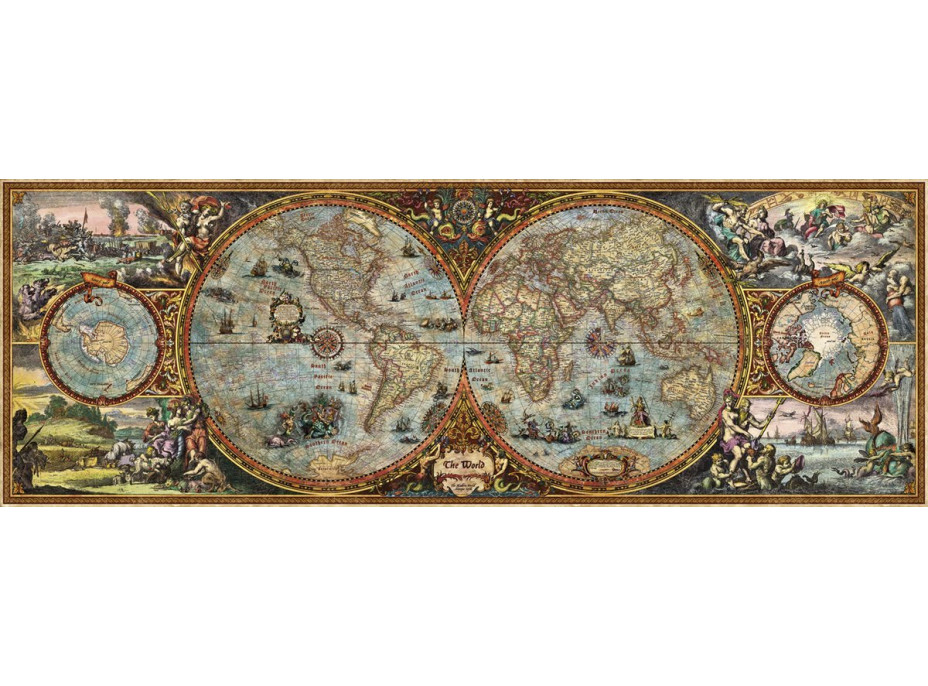 HEYE Panoramatické puzzle Mapa sveta (pologuľa) 6000 dielikov HEYE Panoramatické puzzle Mapa sveta (pologuľa) 6000 dielikov