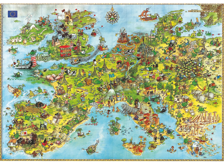 HEYE Puzzle Draci - Mapa Európy 4000 dielikov
