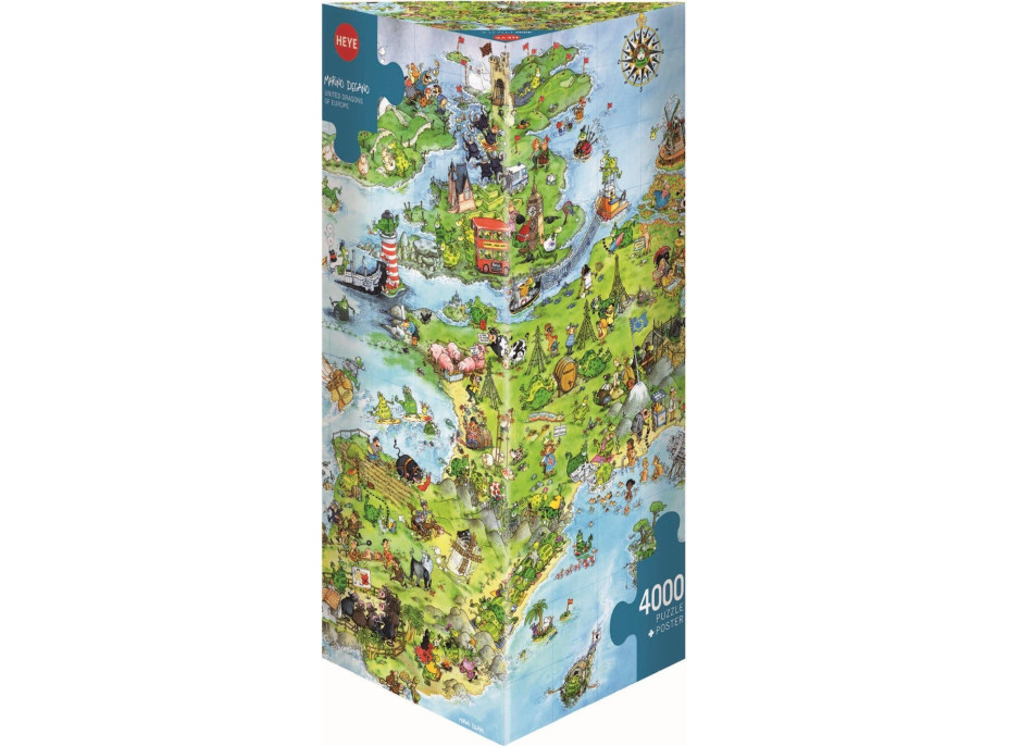 HEYE Puzzle Draci - Mapa Európy 4000 dielikov