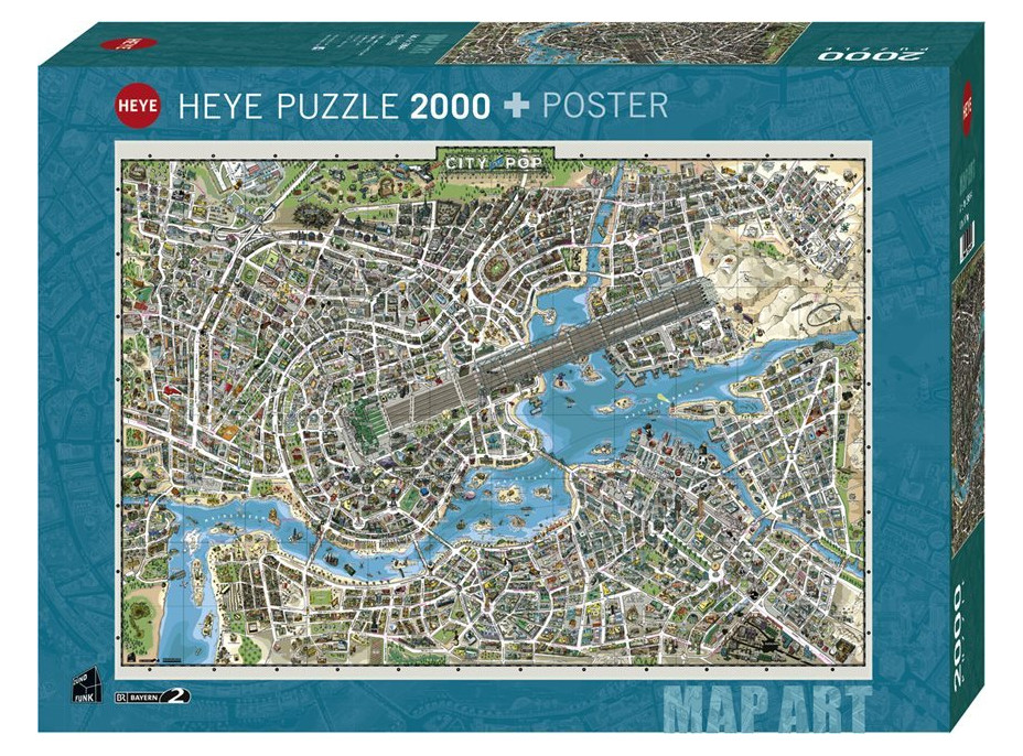 HEYE Puzzle Map Art: Mesto popu 2000 dielikov