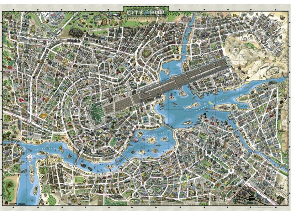HEYE Puzzle Map Art: Mesto popu 2000 dielikov