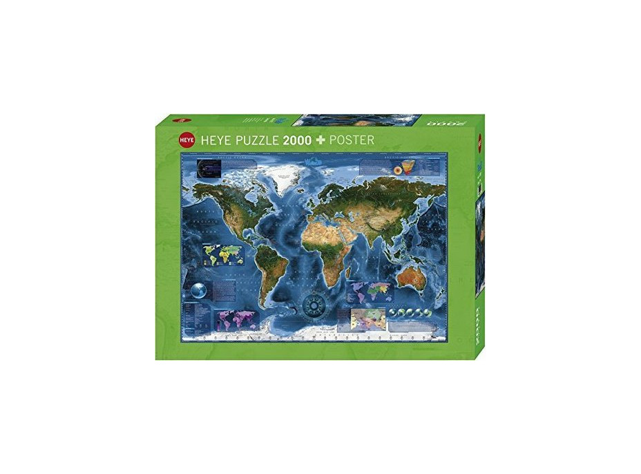 HEYE Puzzle Satelitná mapa sveta 2000 dielikov