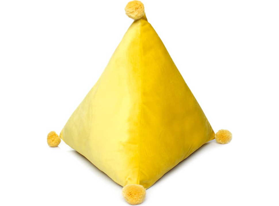 Vankúš TREVI VELVET Pyramída 40x40x40 cm - žltý