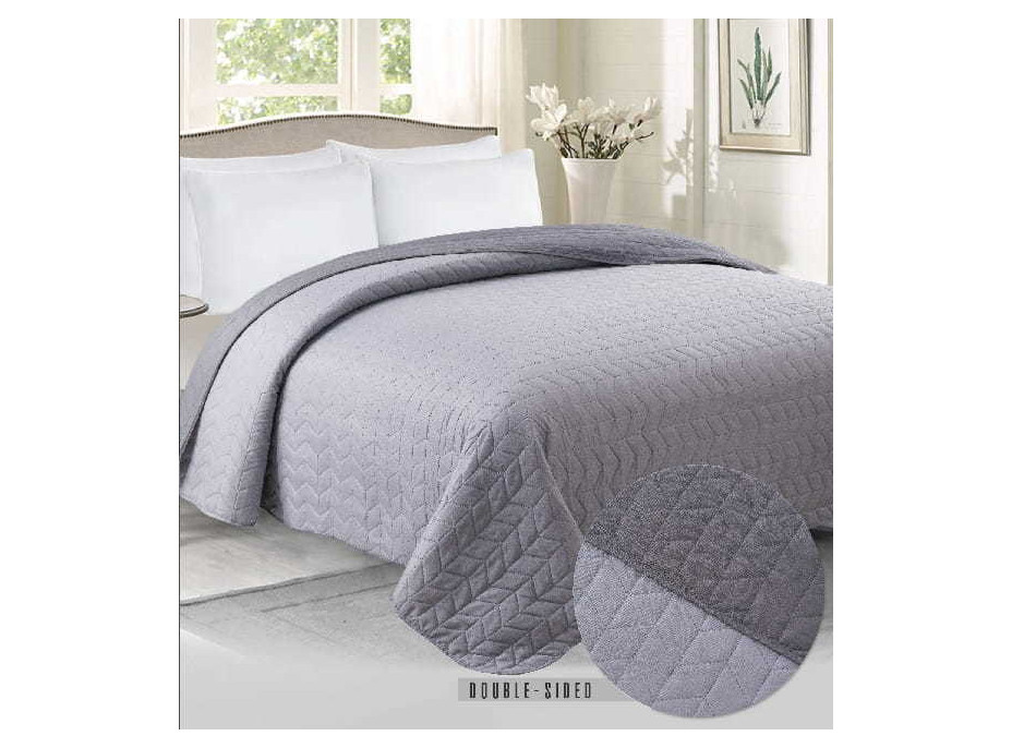 Prikrývka na posteľ BENITA 220x240 cm - svetlo šedý/sivý