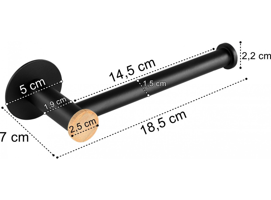 Držiak na toaletný papier DINAR - čierny