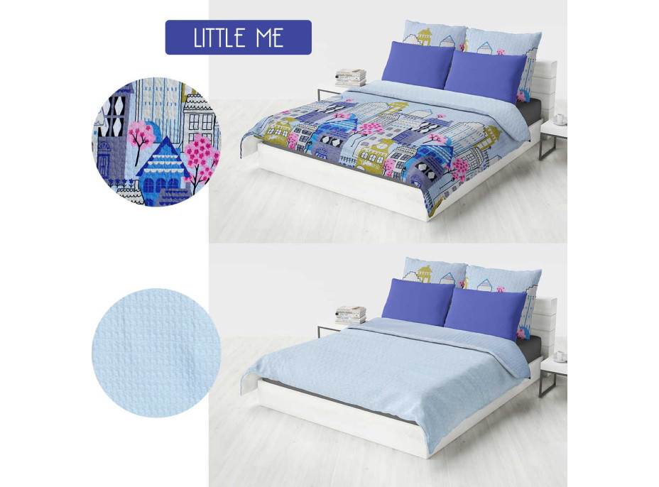 Prikrývka na posteľ AMSTERDAM Little Me 200x220 cm - modrý