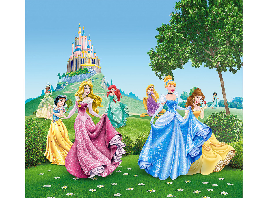 Detský záves DISNEY - Princezné na kvetinovej lúke - 180x160 cm