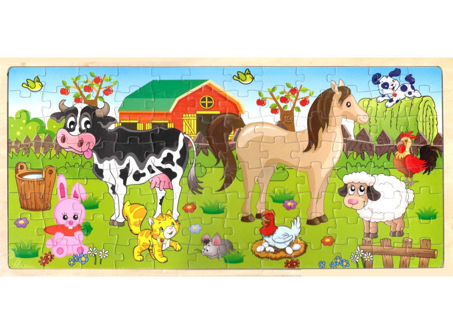Drevené puzzle Na farme 96 dielikov