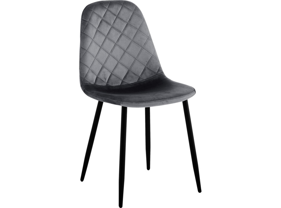 Zamatová stolička ORLANDO v šedej farbe