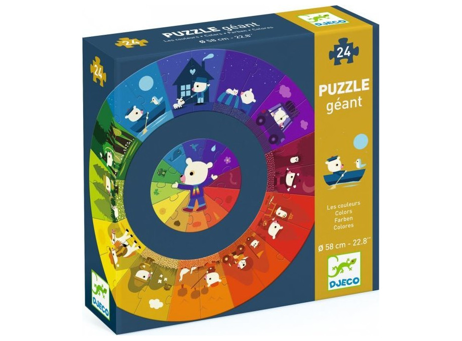 DJECO Okrúhle puzzle Gigant Farby 24 dielikov