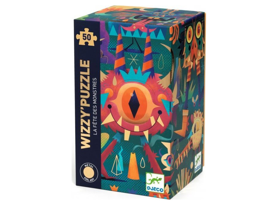 DJECO Metalické puzzle Monster party 50 dielikov