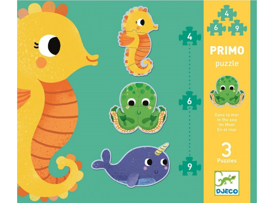 DJECO Puzzle V mori 3v1 (4,6,9 dielikov)
