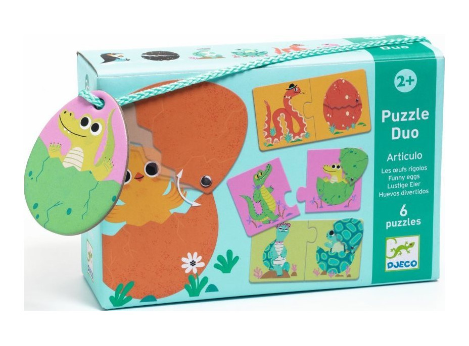 DJECO Puzzle Zábavné vajíčka 12x2 dielikov
