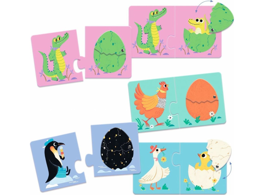 DJECO Puzzle Zábavné vajíčka 12x2 dielikov