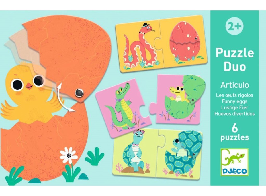 DJECO Puzzle Zábavné vajíčka 12x2 dielikov