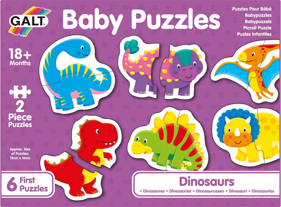 GALT Baby puzzle Dinosaury 6x2 dieliky