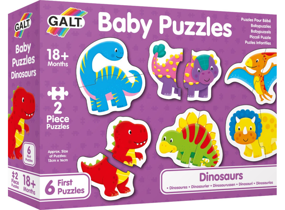 GALT Baby puzzle Dinosaury 6x2 dieliky