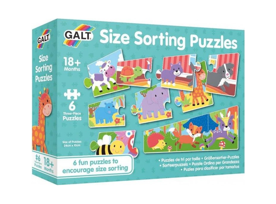 GALT Baby puzzle Kto je väčší a kto menší 6x3 dieliky