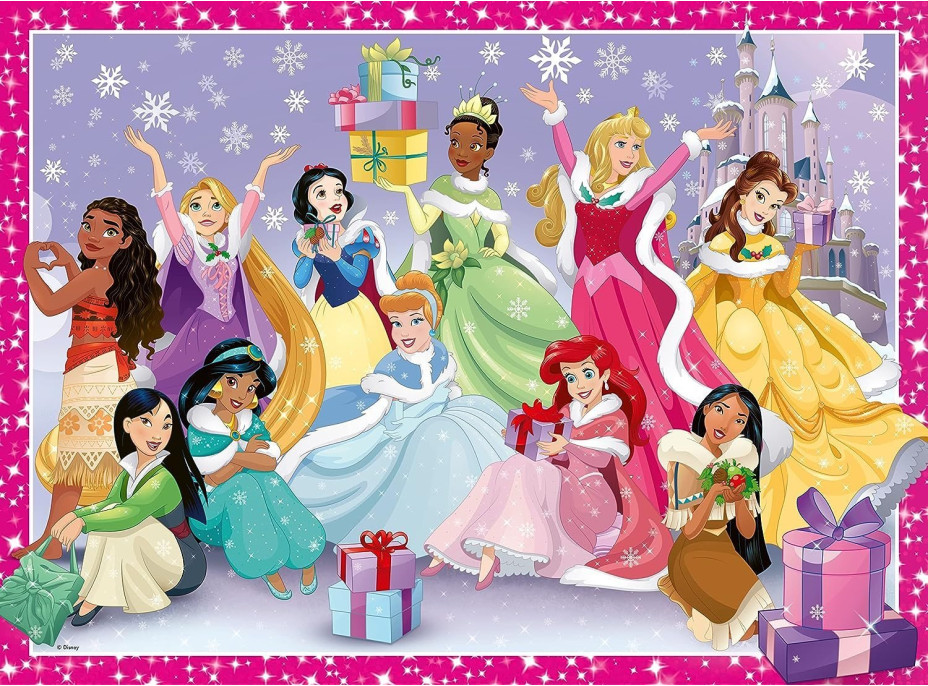RAVENSBURGER Puzzle Disney princeznej: Na Vianoce XXL 200 dielikov