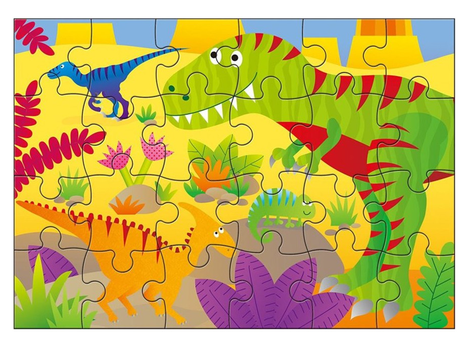 GALT Puzzle V krajine dinosaurov 4v1 (12,16,20,24 dielikov)