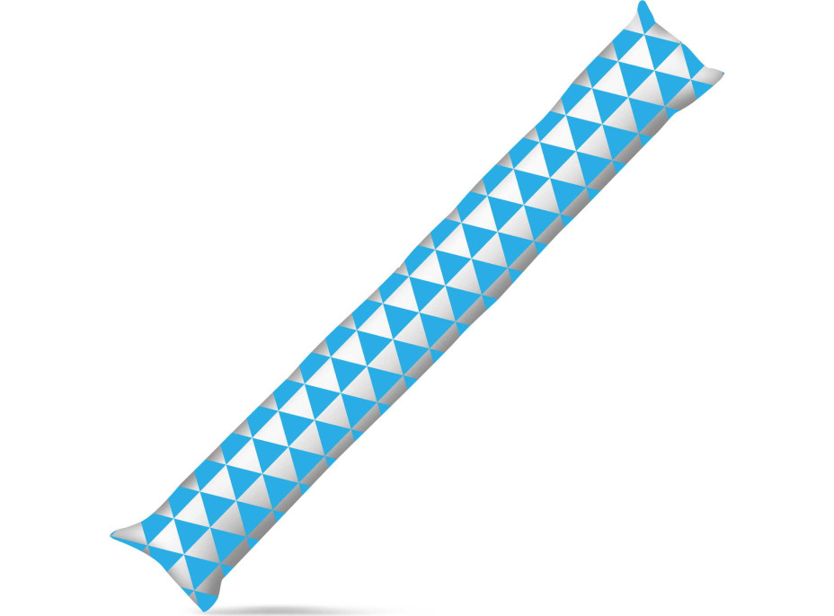 Tesniaci valec do dverí a okien LUPPO 85x15 cm - Trojuholníky - modrý