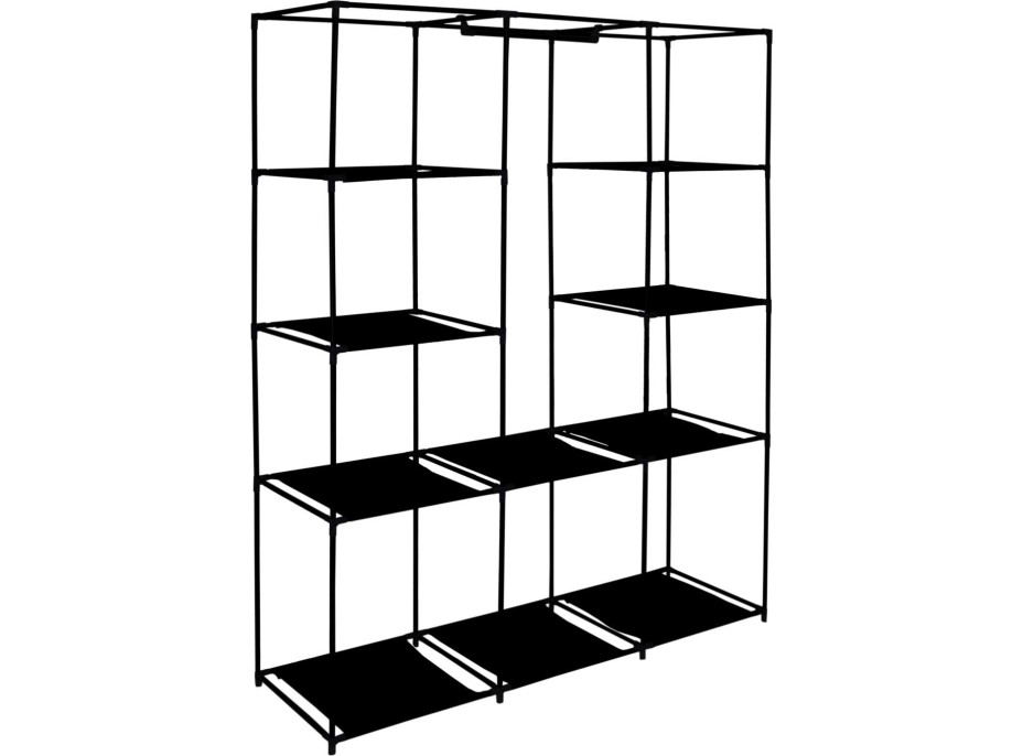 Textilná skriňa Mira s 10 policami MIRA MAXI - čierna