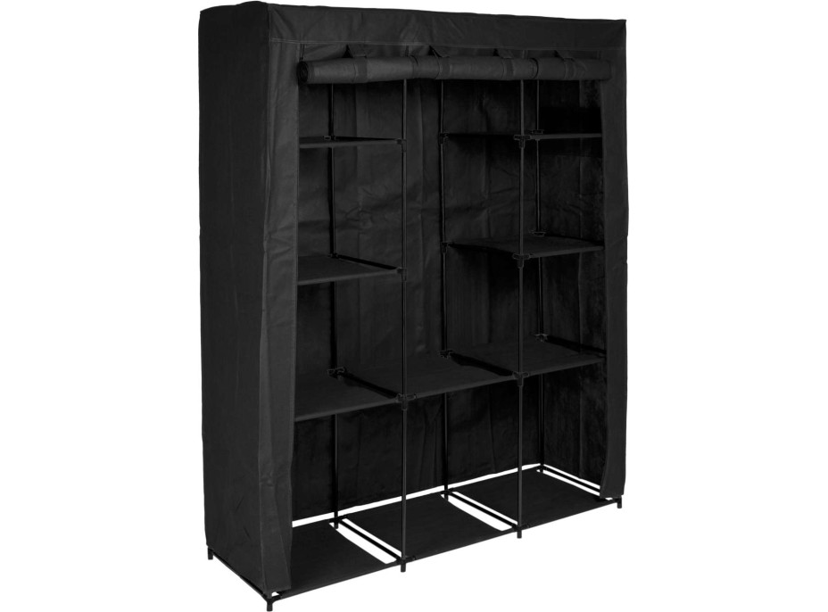 Textilná skriňa Mira s 10 policami MIRA MAXI - čierna