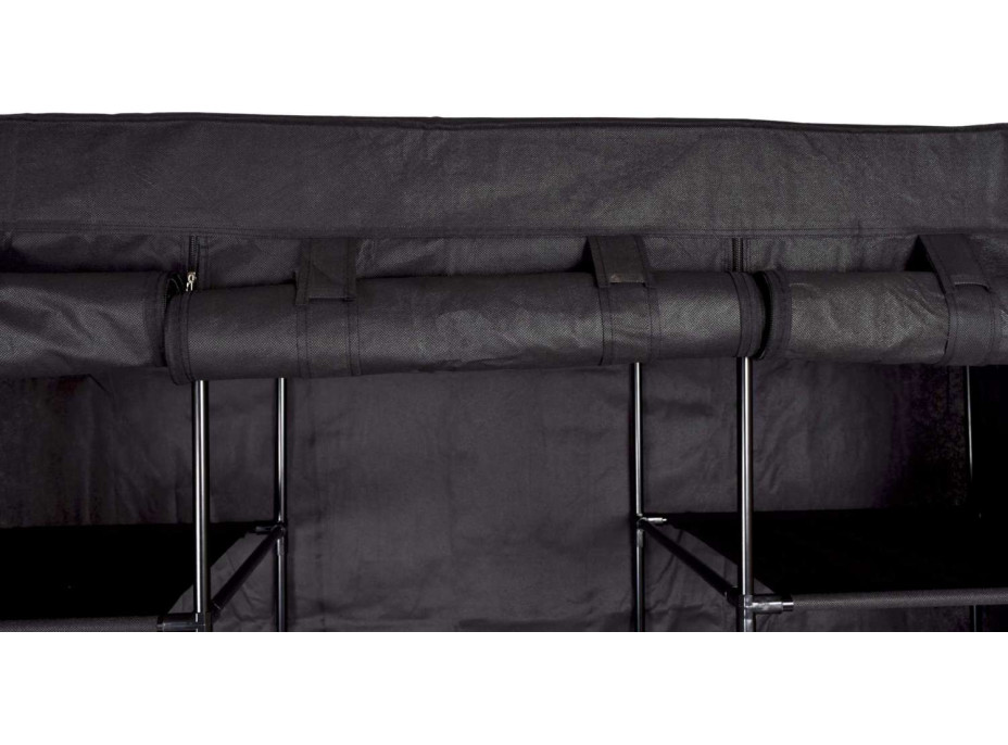 Textilná skriňa Mira s 10 policami MIRA MAXI - čierna