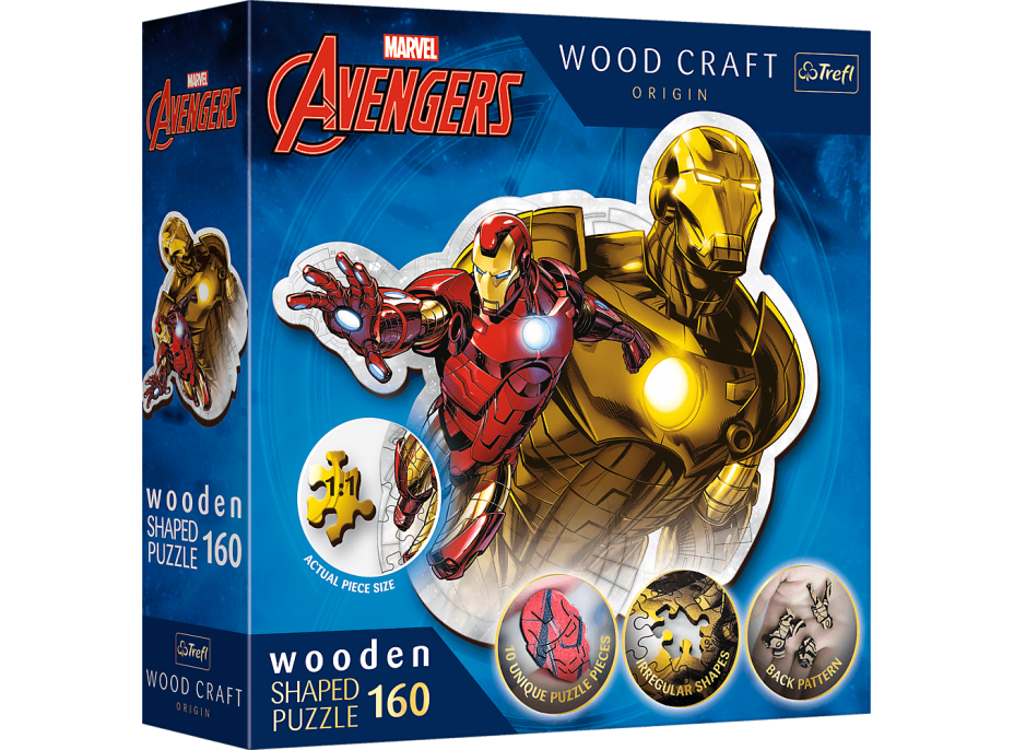 Trefl Wood Craft Origin puzzle Odvážny Iron Man 160 dielikov