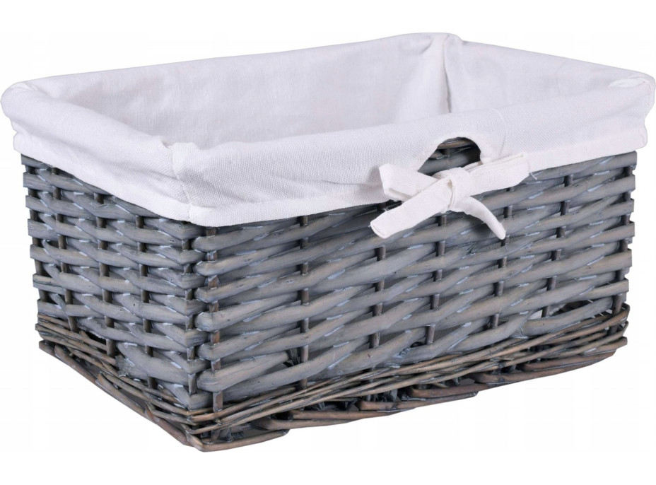 Prútený košík 30 x 20 x 15 cm - šedý