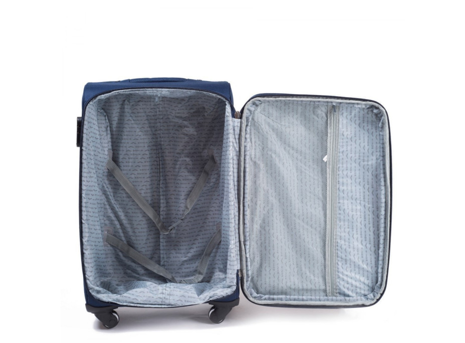 Moderné cestovné tašky STRIPE 4 - set S+M+L - tmavo modré