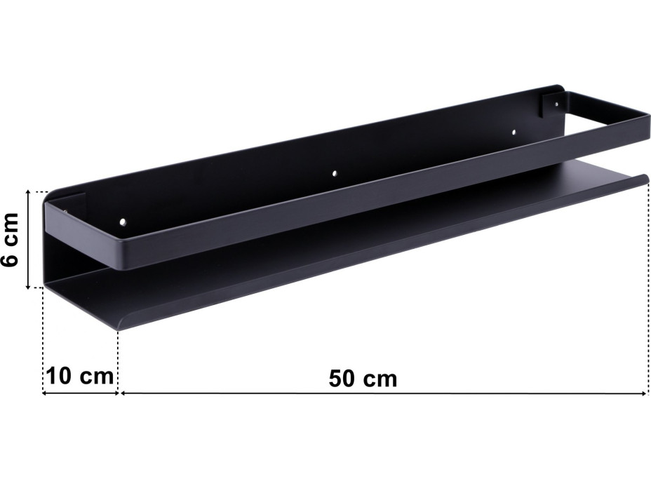 Polica MEGARA 50 cm - čierna