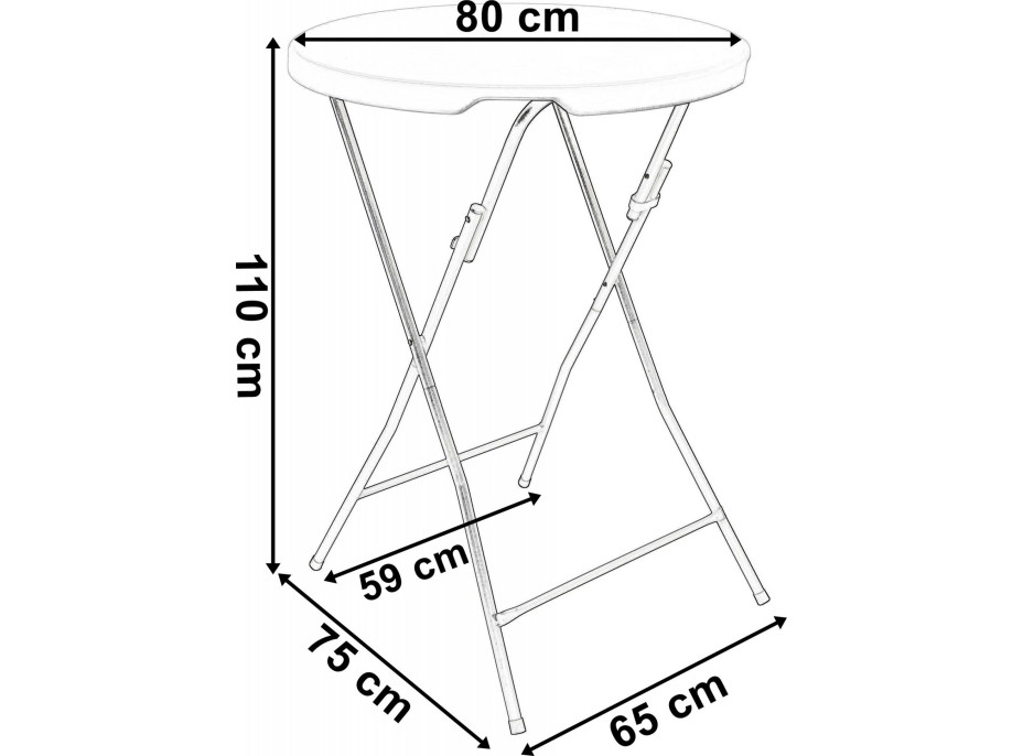 Čierny koktailový stolík GALA 80 cm