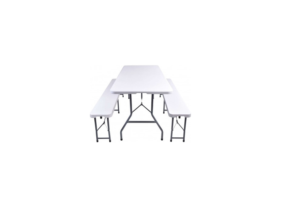 Cateringový set FETA WHITE - stôl 180 cm + 2 lavice