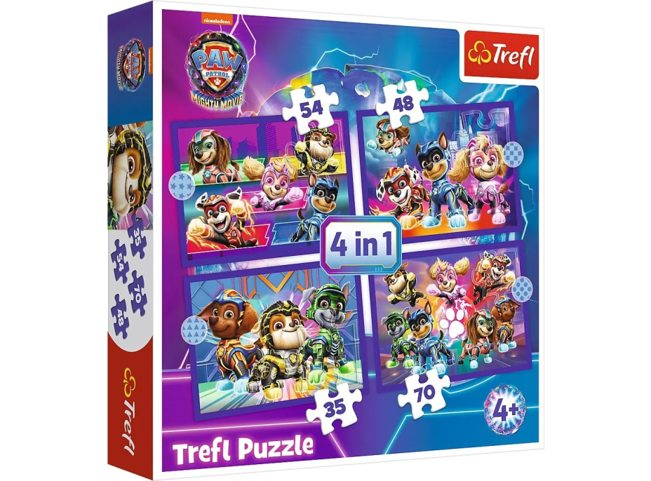 TREFL Puzzle Tlapková patrola: Hrdinovia 4v1 (35,48,54,70 dielikov)