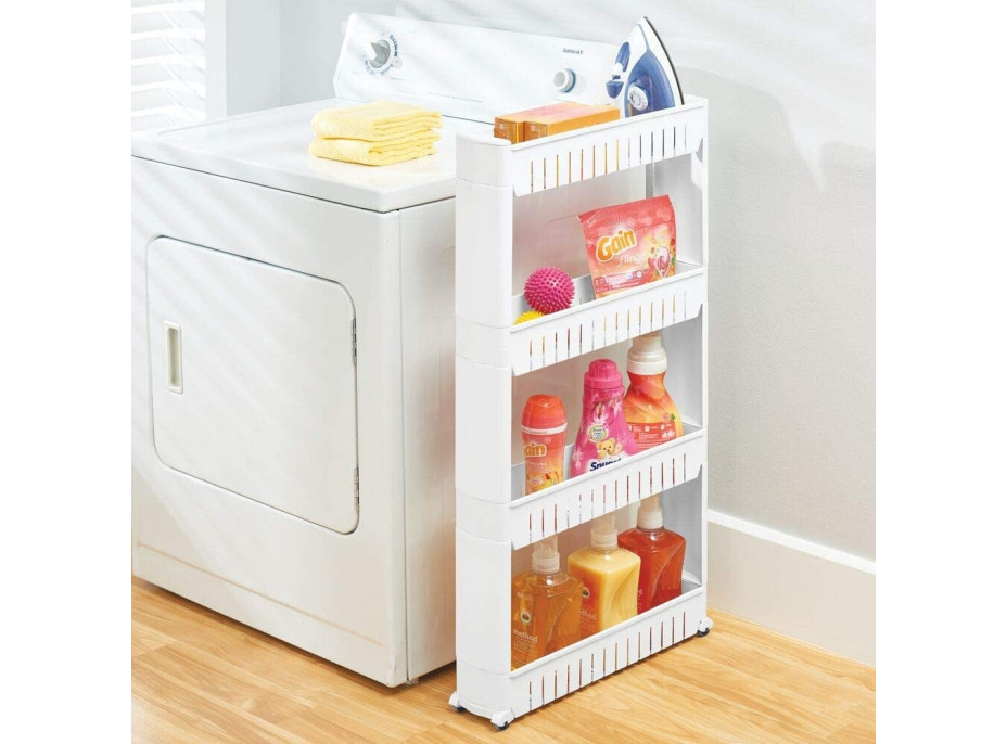 Biely regál na kolieskach OSMERA