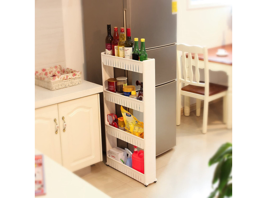 Biely regál na kolieskach OSMERA